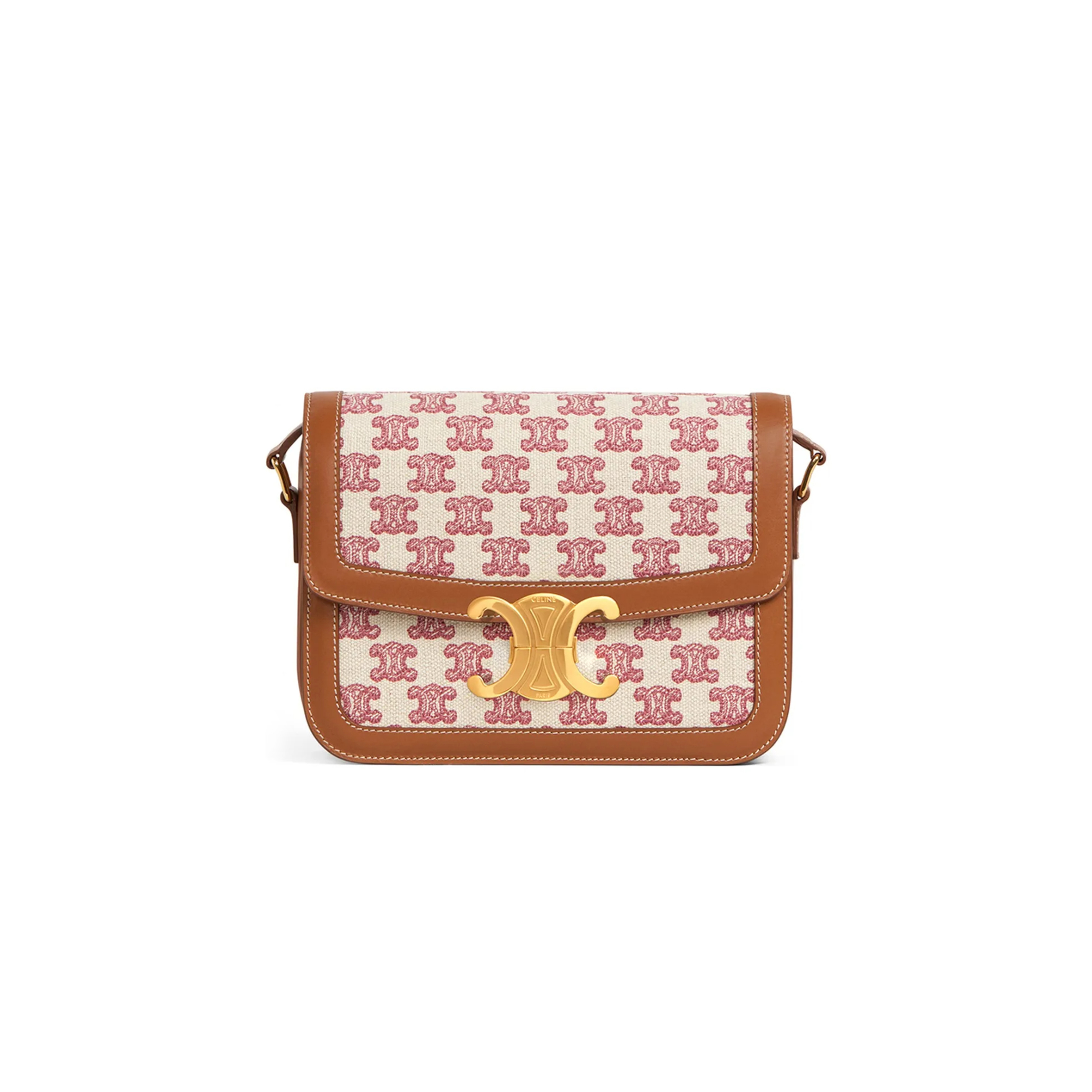 CELINE MEDIUM CLASSIQUE TRIOMPHE BAG IN FABRIC AND CALFSKIN 191242DBA.25VP (22.5*16.5*7.5cm)